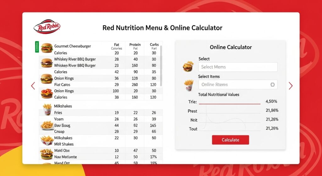 Red Robin Nutrition Menu & Online Calculator